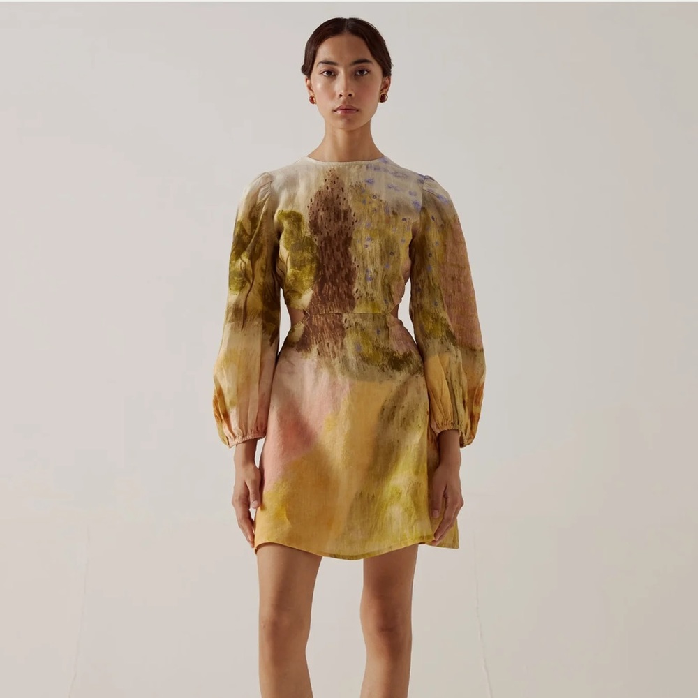 Elegant Long Sleeve Multicolor Dress